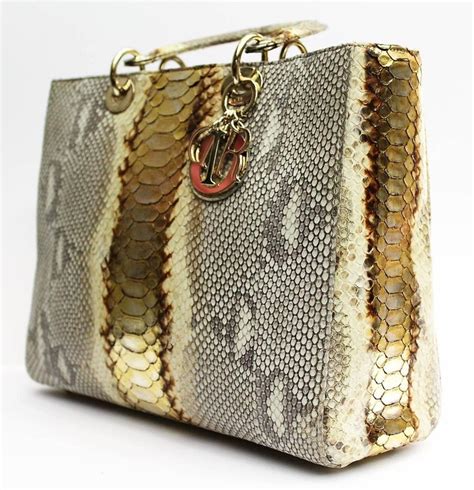 python skin large dior bag|Christian Dior Python Bag .